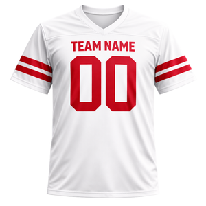 Maillot de football américain personnalisé à sublimation intégrale, col en V, 100 % polyester, anti-humidité, uniforme d'équipe, vente en gros OEM - Product Image 2