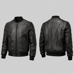 Fashionable Leather <b>Jacket</b> for Men and Plus Size Solid Pattern Available for Reasonable Price Men's Leather <b>Jacket</b> - Product Image 5