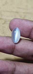 Piedra preciosa ovalada de ojo de gato de piedra lunar blanca natural - Product Image 4