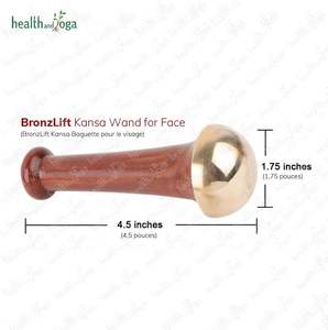 HealthAndYoga BronzLift - Varita Ayurvédica Kansa de una sola cúpula para masaje facial, herramienta natural para un masaje facial que brinda una piel radiante y luminosa - Product Image 4
