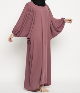 Wholesale Modest Dubai Beaded <b>Sequined</b> Long Sleeve Abaya Muslim Traditional Handmade Wedding Women Polyester Breathable V Neck - Product Image 5