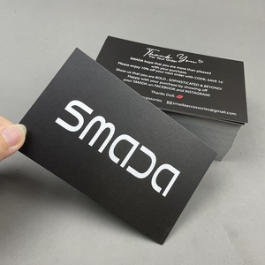 Tarjetas de Agradecimiento de Papel Reciclado Negro Mate de 300 g/m² con Logotipo Personalizado en Espejo Inverso, Cupón de Descuento - Product Image 2
