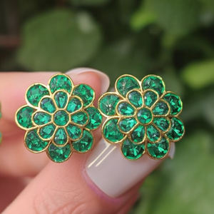 18K Gold Plated <b>Emerald</b> Cut Zircon <b>Stud</b> Earrings for Party - Product Image 3