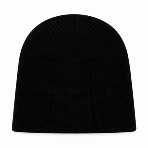 Bonnet unisexe noir uni en acrylique tricoté 100% pour l'hiver, style décontracté pour adultes, circonférence de la tête 56-58 cm, prix abordable - Product Image 2