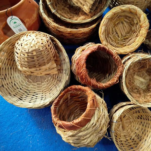 Meilleures ventes, prix bas, figurines miniatures, DIY, nid d'oiseau simulé, œuf miniature, artisanat en bambou et herbe écologique fait main, jardin MTI - Product Image 1