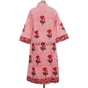 Vestido Maxi de Algodón para Mujer, Hermoso, Cómodo, Ecológico, Transpirable, Cuello en V, Manga Larga, Corte Holgado, Estampado Floral, Estilo Vintage - Product Image 6