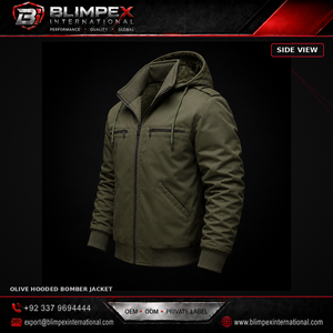 Blouson Bomber Décontracté Homme Hiver 2026 à Capuche et Fermeture Éclair Coupe-Vent, Taille Personnalisée, Tissu Peigné Teint Uni Épais et Tendance - Product Image 3