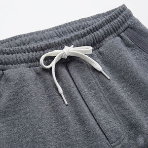 Shorts en coton jersey gris uni personnalisables avec logo pour hommes – Respirants, décontractés, pour la gym et l'entraînement, taille élastique – Vente en gros - Product Image 3