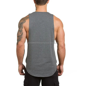 Débardeur de sport pour homme en coton respirant, couleur unie, sans manches, tricoté pour l'entraînement physique, sous-vêtement - Product Image 3