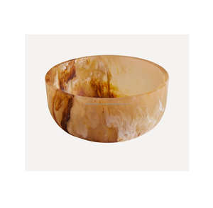 Bol à salade en résine Miller écologique, brun. Bol en résine personnalisable fait à la main avec finition irisée - Product Image 1