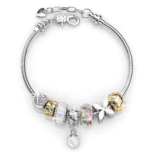 <span class=keywords><strong>Bracelet</strong></span> porte-bonheur avec <span class=keywords><strong>perles</strong></span> et fleurs et <span class=keywords><strong>perles</strong></span> DIY orné de cristaux <span class=keywords><strong>Swarovski</strong></span> Fashion Daisini Jewellery <span class=keywords><strong>Bracelet</strong></span> pour femme - Product Image 1