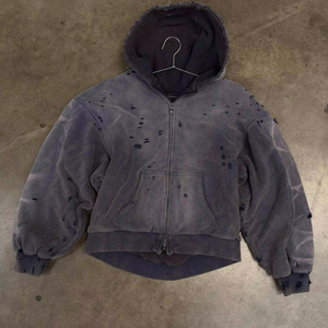Sudadera con capucha unisex personalizada Nesta Sports, estilo cropped, de felpa francesa, con doble cremallera, diseño vintage con efecto desgastado. - Product Image 1