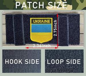 2 patchs brodés drapeau Ukraine avec boucle auto-agrippante, emblème appliqué - Product Image 2