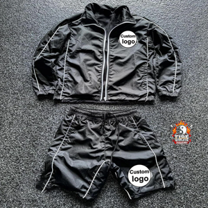 Windbreaker <b>Tracksuit</b> for Men's Windbreaker <b>Tracksuit</b> Set | Lightweight 2-Piece HOODIE & SHORT - Product Image 5