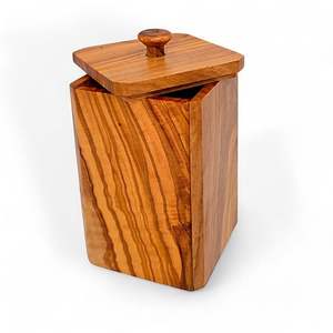 Recipiente grande de madera para almacenar harina, azúcar, arroz, granos, pasta e ingredientes secos de despensa. - Product Image 6