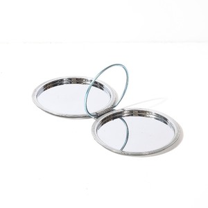 Round Metal Compact Mirror with <b>Spring</b> <b>Hinge</b> Minimalist Design for Cosmetic Storage Single-Piece Package - Product Image 2