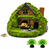 Abri écologique en résine pour reptiles, abri de jardin pour lézards, tortues, amphibiens, décoration de terrarium