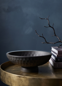 Bol décoratif moderne en métal noir texturé, pour bibliothèque, bureau, ou comme objet de décoration, vente en gros - Product Image 2
