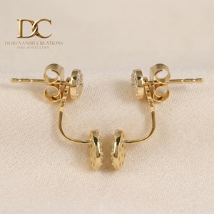 Elegantes Pendientes de Oro Amarillo Sólido de 14 Quilates con Diamantes Cultivados en Laboratorio, Certificados por IGI, con Forma de Lágrima, para Mujer - Product Image 3