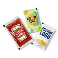 Sachet personnalisé thermoscellable en aluminium pour sauce tomate, ketchup, pâte de tomate, mayonnaise, à ouverture supérieure, petit format 10G 50G 70G