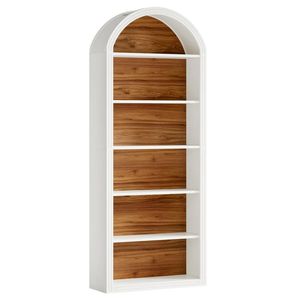 Large Storage <b>Wooden</b> Arched Bookshelf High <b>Bookcase</b> Display Rack with Great Space - Product Image 6