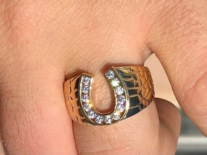 แหวนฮิปฮอปทรงเกือกม้าประดับเพชร 14K ทองคำแท้ ฝังแบบหนามเตย ได้รับการรับรองจาก IGI ดีไซน์เรียบหรูสำหรับผู้ชาย เครื่องประดับแฟชั่นสุดหรู - Product Image 4