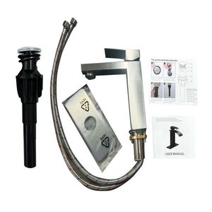 Rubinetto da Bagno Monocomando in Acciaio Inox Finitura Nichel Spazzolato T20, Rubinetto per Lavabo con Foro Singolo, Non Spedibile nei Fine Settimana - Product Image 5