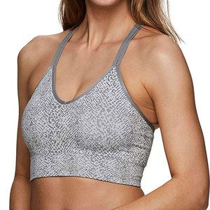 Soutien-gorge de sport dos nageur imprimé léopard pour femme, col rond, maintien moyen, respirant, pour yoga et activités sportives, en Spandex et Polyester - Product Image 6