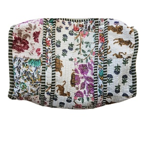 Luxury Cotton Duffle <b>Weekend</b> <b>Bag</b> Block Print Fabric Quilted Shoulder <b>Travel</b> Hand Luggage Vintage Custom Overnight Zipper <b>Bag</b> - Product Image 3
