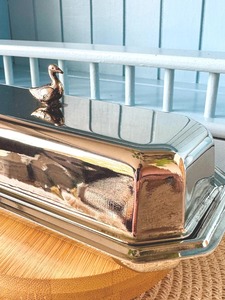 Metal And Glass Butter Dish With Lid Elegant Butter <b>Storage</b> <b>Container</b> Used For Gifting Purpose With Premium Tableware Appeal - Product Image 6