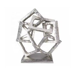 Sculpture au design simple, fabriquée à la main à prix abordable, lot de 2 sculptures carrées, dernière arrivée, décoration de table pour la maison, le bureau ou l'école - Product Image 2