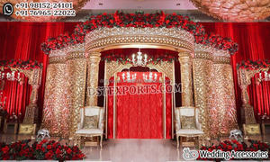 Srilankan mariage Shagun cérémonie scène configuration Royal mariage réception scène décor sud-indien Style mariage scène décoration UK - Product Image 6