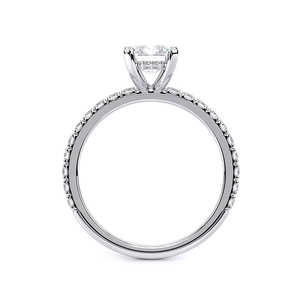 Anillo de Compromiso con Diamante Cultivado en Laboratorio, Corte Radiante, Pavé, Halo Oculto, 2.00 CTW, Oro de 14K, Bañado en Rodio, Certificado IGI, Moderno, para Boda - Product Image 6