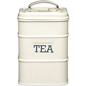 Recipiente de café de alta calidad de esmalte azul, caja de Metal de almacenamiento multifuncional para cocina, logotipo personalizado, venta al por mayor de botes - Product Image 2