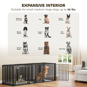 Gabbia per Cani in Metallo Resistente da 83 Pollici per Razze Grandi, Cuccia Modulare in PP con Divisorio e Tappetino - Product Image 6