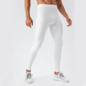 Wholesale <b>Mens</b> Breathable Solid Yoga Leggings <b>Tight</b> Pants High Waist Elastic Spandex Polyester <b>Compression</b> Custom Training - Product Image 6