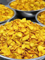 Keripik Nangka Vietnam Berkualitas Tinggi Irisan 2-6mm Pengeringan Vakum Pengawetan Air Camilan Renyah Manis Kemasan Vakum Alami Grosir