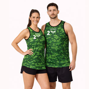 Camiseta de Voleibol de Playa Tropical Personalizada 2026, Sin Mangas, Sublimada, Uniforme de Verano para Hombre y Mujer - Product Image 3