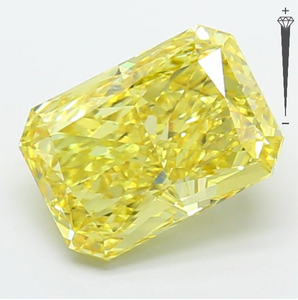 Diamant de laboratoire CVD LG 792666565 ROYAL GEMS, certifié IGI, 4,01 carats, taille Radiant, couleur Jaune Intense Fantaisie, clarté VVS2, pour bijoux - Product Image 3
