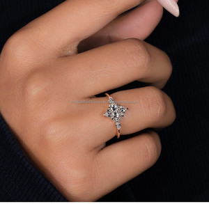 Bague de fiançailles en argent sterling plaqué or avec moissanite VVS, bague de mariage classique, diamant taille marquise certifié GRA IGI, style Channel - Product Image 5