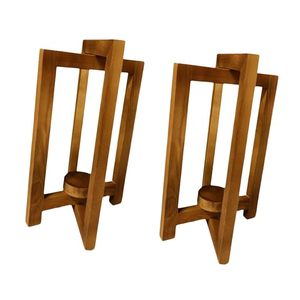 Handmade Solid Wood Candle <b>Holder</b> Stand Set Decorative Wooden <b>Tealight</b> <b>Holder</b> Modern Home Decor - Product Image 4