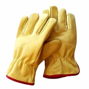 Guantes de Conducción de Cuero de Vaca de Primera Calidad, Protección de Manos para Seguridad Industrial, Resistentes al Calor, Duraderos, Guantes de Jardinería - Product Image 2