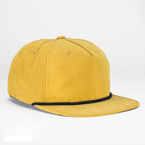 Casquette Snapback Jaune Unie Tissée pour Homme – Chapeau Décontracté à Visière Plate, Modèle Vierge - Product Image 1