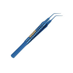 Pinzas de Capsulorrexis Manuales Anguladas de Acero Inoxidable para Cirugía Oftálmica - Product Image 1