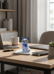 Figurine de chat en verre artisanal, décoration en cristal, presse-papiers, objet décoratif pour la maison, le bureau ou le tableau de bord de voiture, cadeau - Product Image 3
