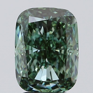 3.52 ct <b>Cushion</b> Cut Lab Grown Diamond Fancy Vivid Green VS2 IGI Certified CVD Loose Diamond Wholesale for Jewelry Making - Product Image 1