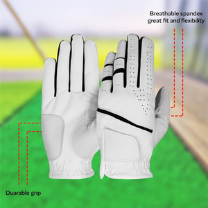 Premium Unisex <b>White</b> Pink Golf Gloves Custom Logo Genuine Leather Breathable Magnetic Ball <b>Marker</b> OEM Non-Slip Pull Sports - Product Image 4