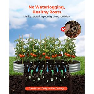 Fioriera Ovale in Metallo Zincato 8x4x1 piedi per Giardino, Senza Fondo, Kit Contenitore per Piante da Esterno, Design Glove Rus, Vasi e Fioriere - Product Image 4