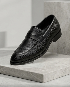Asken Atelier Men's Synthetic Leather for Embossed Loafers Slip-On Toe Formal Office <b>Dress</b> Shoes Breathable Anti-Slip for - Product Image 1