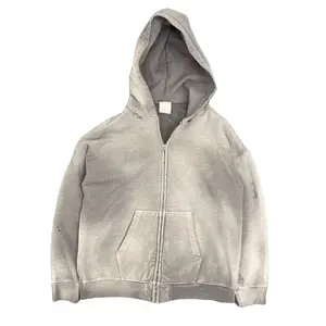 Hoge Kwaliteit 100% Katoen Zuur Gewassen Hoodie High Street Serie Wassen Oude Trui Steen Gewassen Vintage Hoodie Herenkleding